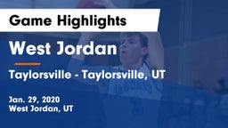West Jordan  vs Taylorsville  - Taylorsville, UT Game Highlights - Jan. 29, 2020