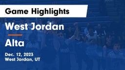 West Jordan  vs Alta  Game Highlights - Dec. 12, 2023