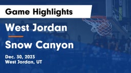 West Jordan  vs Snow Canyon  Game Highlights - Dec. 30, 2023