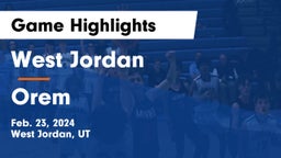 West Jordan  vs Orem  Game Highlights - Feb. 23, 2024