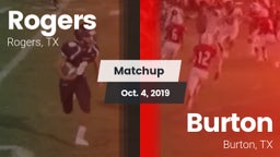 Matchup: Rogers  vs. Burton  2019