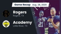 Recap: Rogers  vs. Academy  2020