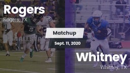 Matchup: Rogers  vs. Whitney  2020