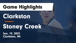 Clarkston  vs Stoney Creek  Game Highlights - Jan. 19, 2023