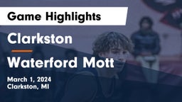 Clarkston  vs Waterford Mott Game Highlights - March 1, 2024