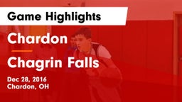 Chardon  vs Chagrin Falls  Game Highlights - Dec 28, 2016