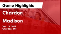 Chardon  vs Madison  Game Highlights - Jan. 19, 2018