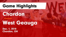 Chardon  vs West Geauga  Game Highlights - Dec. 1, 2018