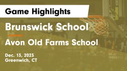 Brunswick School vs Avon Old Farms School Game Highlights - Dec. 13, 2023