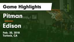Pitman  vs Edison Game Highlights - Feb. 20, 2018