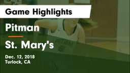 Pitman  vs St. Mary's  Game Highlights - Dec. 12, 2018