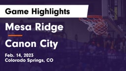 Mesa Ridge  vs Canon City  Game Highlights - Feb. 14, 2023
