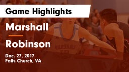 Marshall  vs Robinson  Game Highlights - Dec. 27, 2017