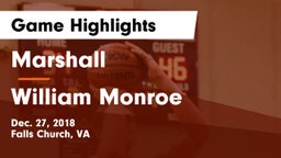 Marshall  vs William Monroe  Game Highlights - Dec. 27, 2018