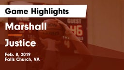 Marshall  vs Justice  Game Highlights - Feb. 8, 2019