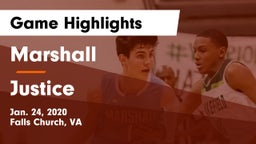 Marshall  vs Justice  Game Highlights - Jan. 24, 2020