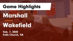 Marshall  vs Wakefield  Game Highlights - Feb. 7, 2020