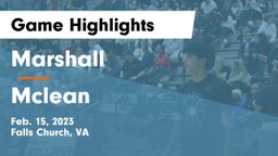 Marshall  vs Mclean Game Highlights - Feb. 15, 2023