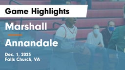 Marshall  vs Annandale  Game Highlights - Dec. 1, 2023