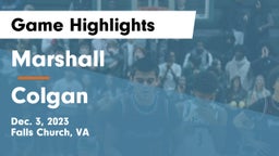 Marshall  vs Colgan  Game Highlights - Dec. 3, 2023