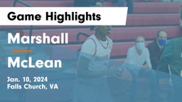 Marshall  vs McLean  Game Highlights - Jan. 10, 2024
