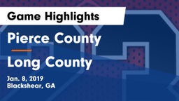 Pierce County  vs Long County  Game Highlights - Jan. 8, 2019