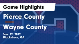 Pierce County  vs Wayne County  Game Highlights - Jan. 19, 2019