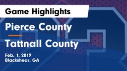 Pierce County  vs Tattnall County  Game Highlights - Feb. 1, 2019
