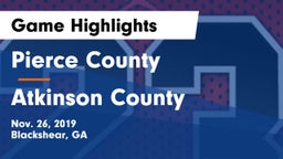 Pierce County  vs Atkinson County Game Highlights - Nov. 26, 2019