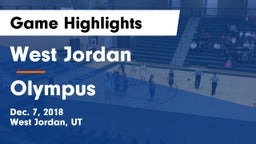 West Jordan  vs Olympus  Game Highlights - Dec. 7, 2018
