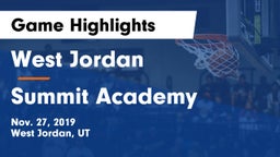 West Jordan  vs Summit Academy  Game Highlights - Nov. 27, 2019