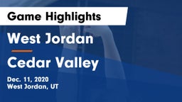 West Jordan  vs Cedar Valley  Game Highlights - Dec. 11, 2020