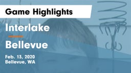 Interlake  vs Bellevue  Game Highlights - Feb. 13, 2020