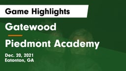 Gatewood  vs Piedmont Academy  Game Highlights - Dec. 20, 2021