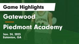 Gatewood  vs Piedmont Academy  Game Highlights - Jan. 24, 2023