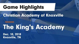 Christian Academy of Knoxville vs The King's Academy Game Highlights - Dec. 10, 2018