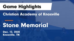 Christian Academy of Knoxville vs Stone Memorial  Game Highlights - Dec. 12, 2020