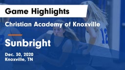 Christian Academy of Knoxville vs Sunbright Game Highlights - Dec. 30, 2020