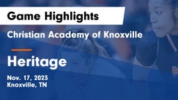 Christian Academy of Knoxville vs Heritage  Game Highlights - Nov. 17, 2023