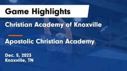 Christian Academy of Knoxville vs Apostolic Christian Academy Game Highlights - Dec. 5, 2023