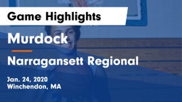 Murdock  vs Narragansett Regional  Game Highlights - Jan. 24, 2020