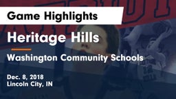 Heritage Hills  vs Washington Community Schools Game Highlights - Dec. 8, 2018