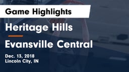 Heritage Hills  vs Evansville Central Game Highlights - Dec. 13, 2018