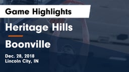 Heritage Hills  vs Boonville  Game Highlights - Dec. 28, 2018