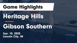 Heritage Hills  vs Gibson Southern  Game Highlights - Jan. 10, 2020