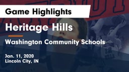 Heritage Hills  vs Washington Community Schools Game Highlights - Jan. 11, 2020