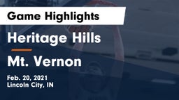 Heritage Hills  vs Mt. Vernon  Game Highlights - Feb. 20, 2021