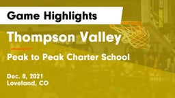 Thompson Valley  vs Peak to Peak Charter School Game Highlights - Dec. 8, 2021