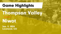 Thompson Valley  vs Niwot  Game Highlights - Jan. 9, 2024