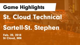 St. Cloud Technical  vs Sartell-St. Stephen  Game Highlights - Feb. 20, 2018